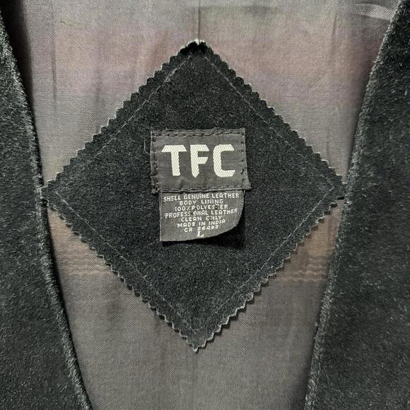 TFC Western Suede Fringe Vest Size L Leather Aztec Boho USA Men’s - Picture 2 of 7